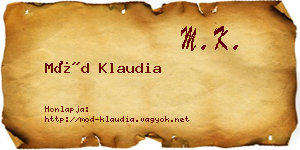 Mód Klaudia névjegykártya