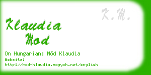klaudia mod business card